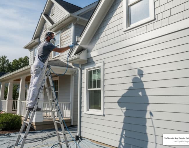 house exterior spray painting