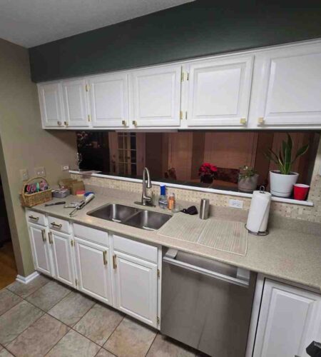 cabinet painting small kitchen