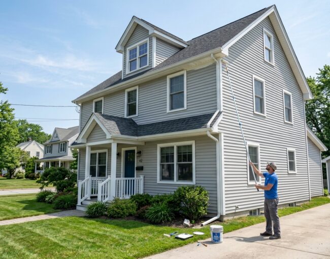 how to paint eaves without a ladder