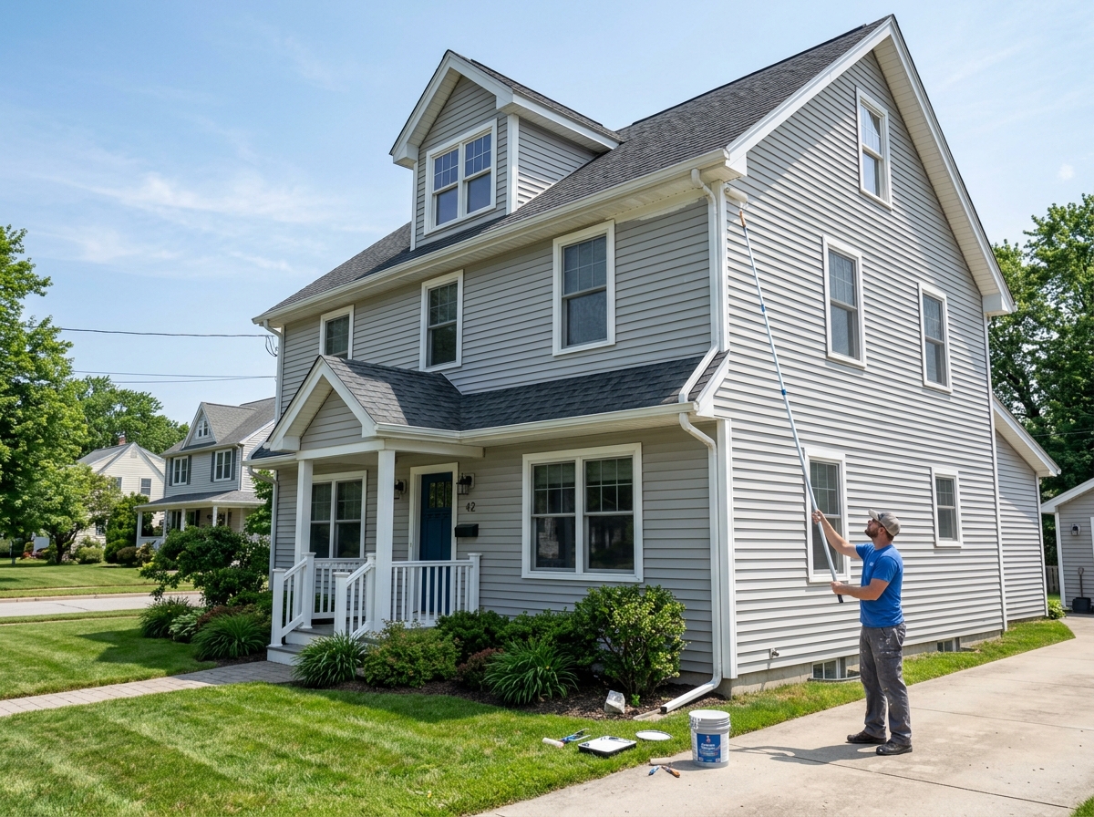 how to paint eaves without a ladder