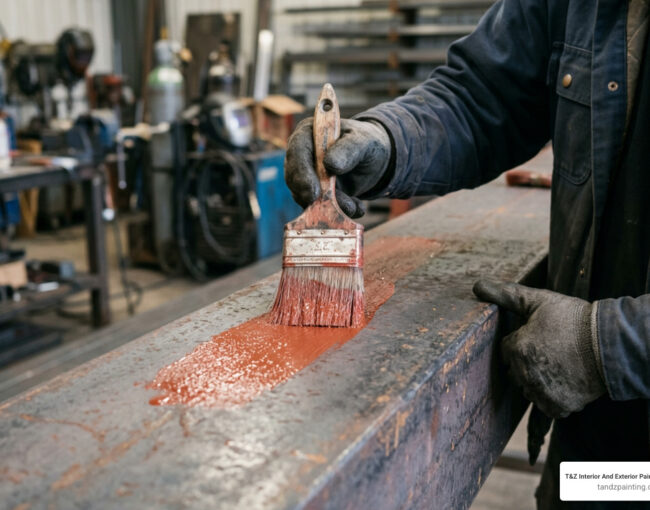 metal primer application on metal surface