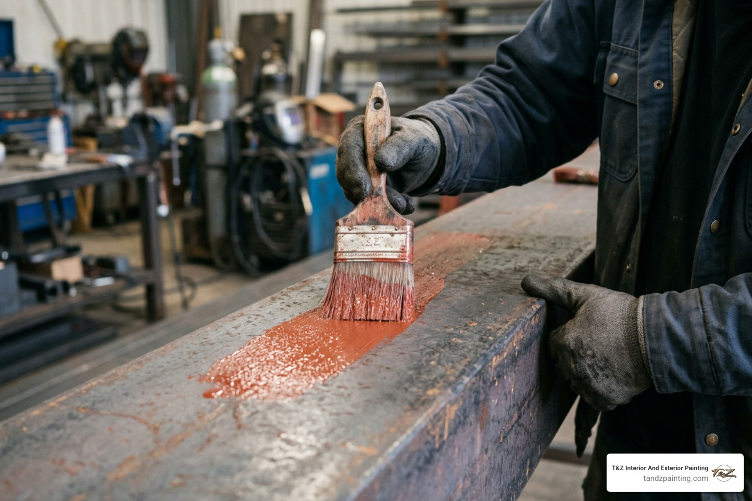 metal primer application on metal surface