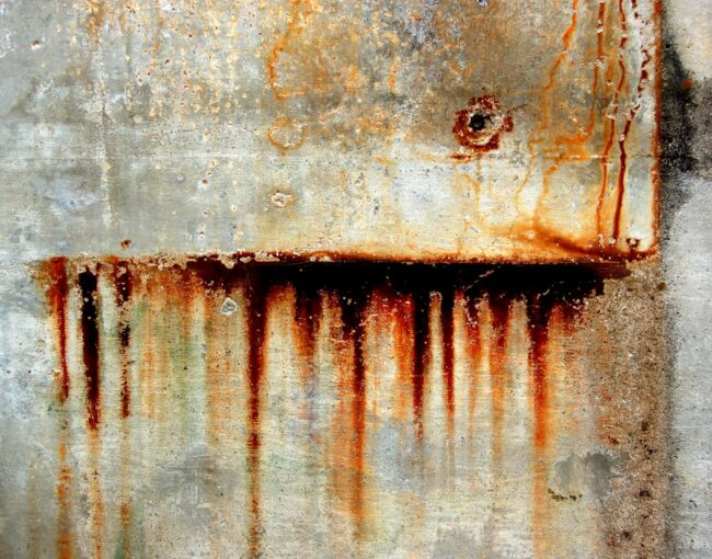 rusty metal primer on heavily rusted iron gate