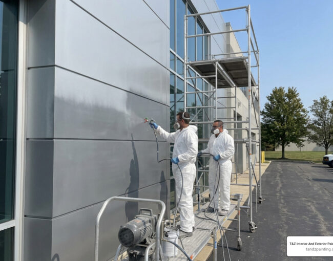 durable metal protection spraying Lombard commercial steel building facade