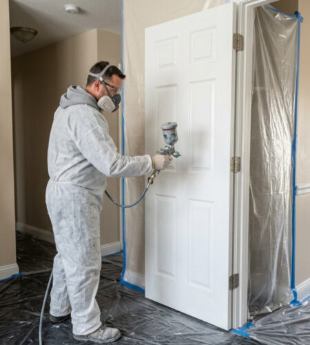 spraying internal doors