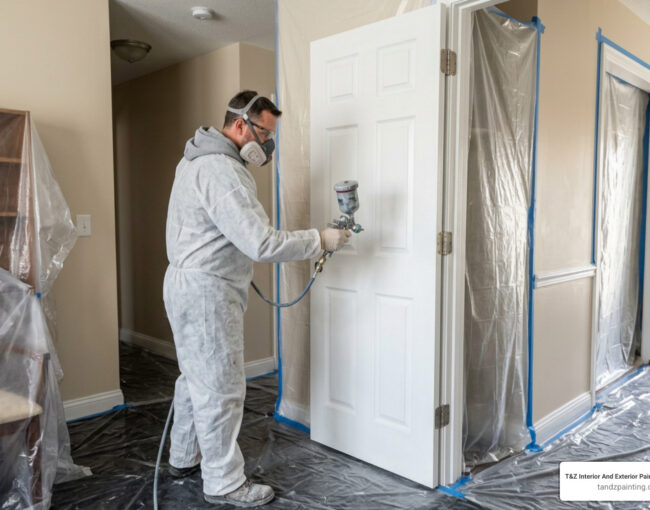 spraying internal doors