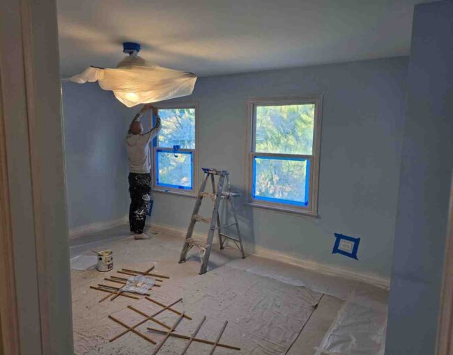 spray paint interior walls