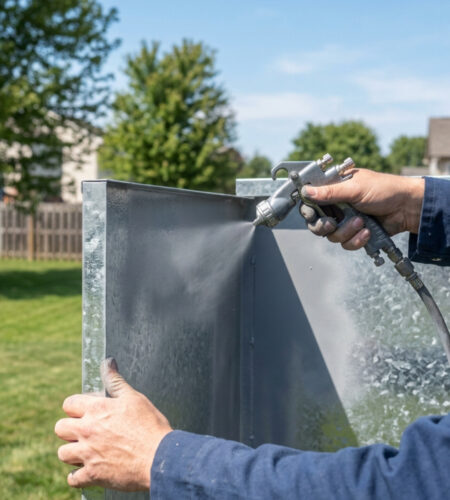 spray painting galvanized metal