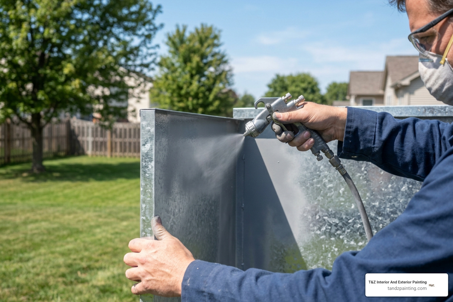 spray painting galvanized metal