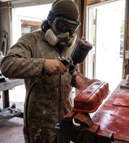 spray painting metal