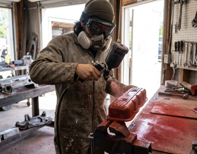 spray painting metal