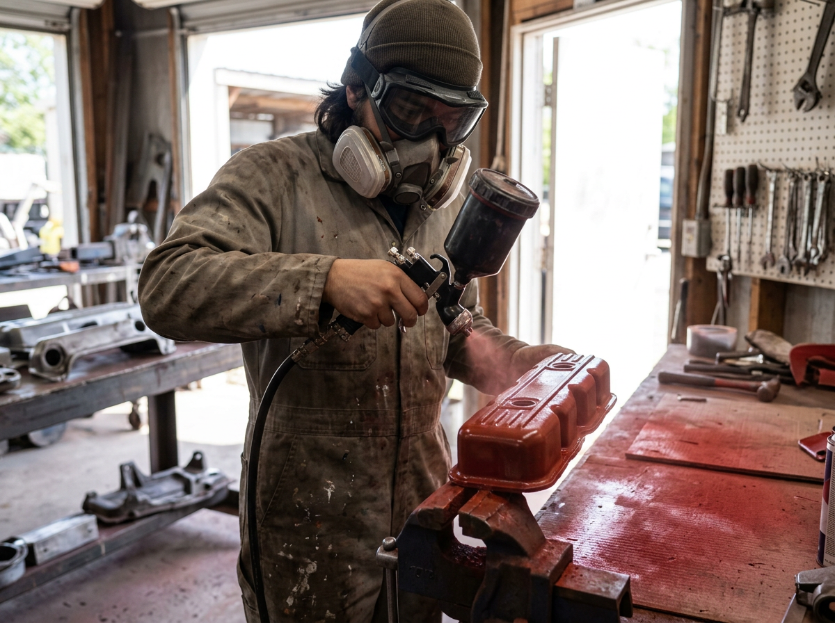 spray painting metal